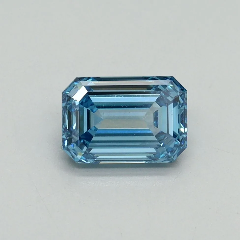 1.04ct EMERALD Fancy Vivid Blue VS1 Coloured Lab diamond
