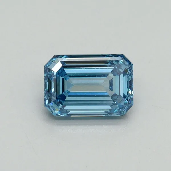 1.04ct EMERALD Fancy Vivid Blue VS1 Coloured Lab diamond