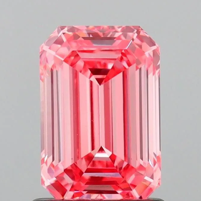 1.10ct EMERALD Fancy Vivid Pink VVS2 Coloured Lab diamond