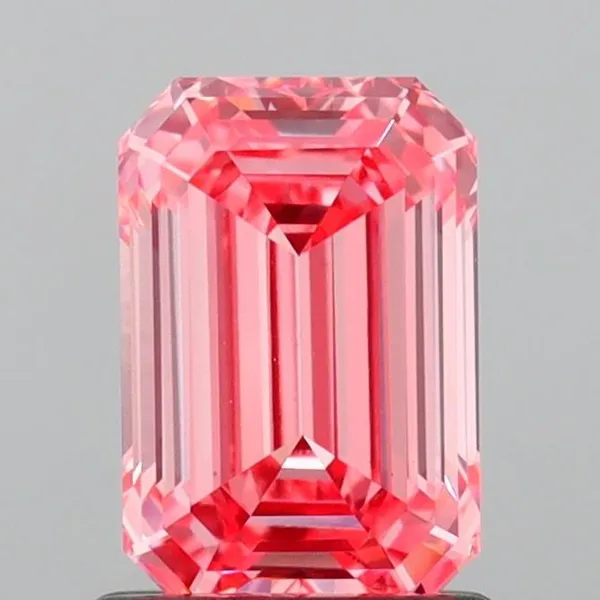 1.1ct EMERALD Fancy Vivid Pink VVS2 Coloured Lab diamond