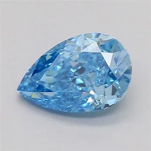 0.53ct PEAR Fancy Vivid Blue VS1 Coloured Lab diamond