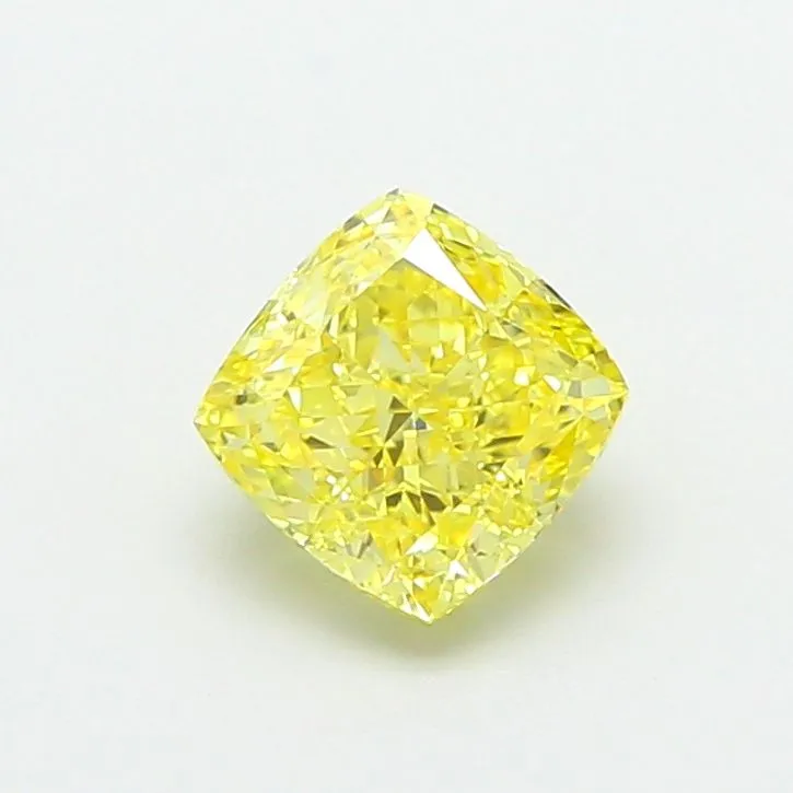 1.10ct CUSHION Fancy Intense Yellow VVS2 Coloured Lab diamond