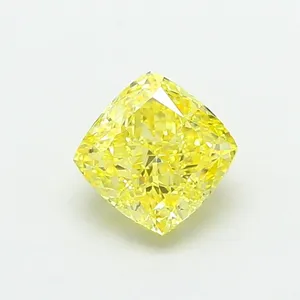1.1ct CUSHION Fancy Intense Yellow VVS2 Coloured Lab diamond
