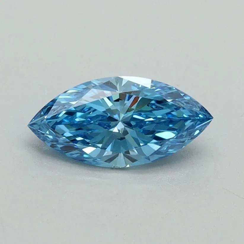 0.52ct MARQUISE Fancy Vivid Blue VS1 Coloured Lab diamond