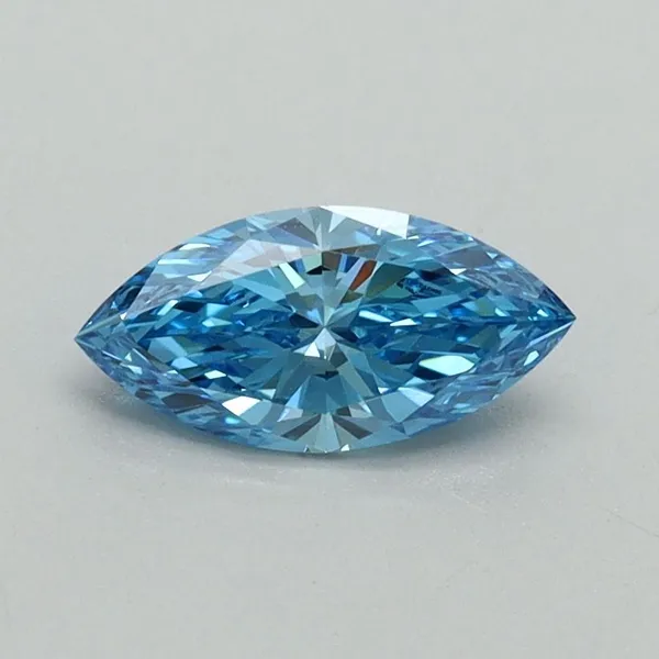 0.52ct MARQUISE Fancy Vivid Blue VS1 Coloured Lab diamond