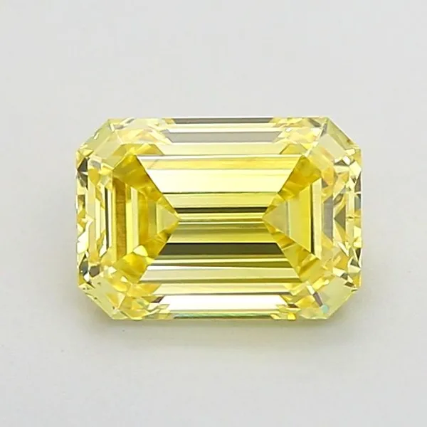 1.01ct EMERALD Fancy Intense Yellow VVS2 Coloured Lab diamond