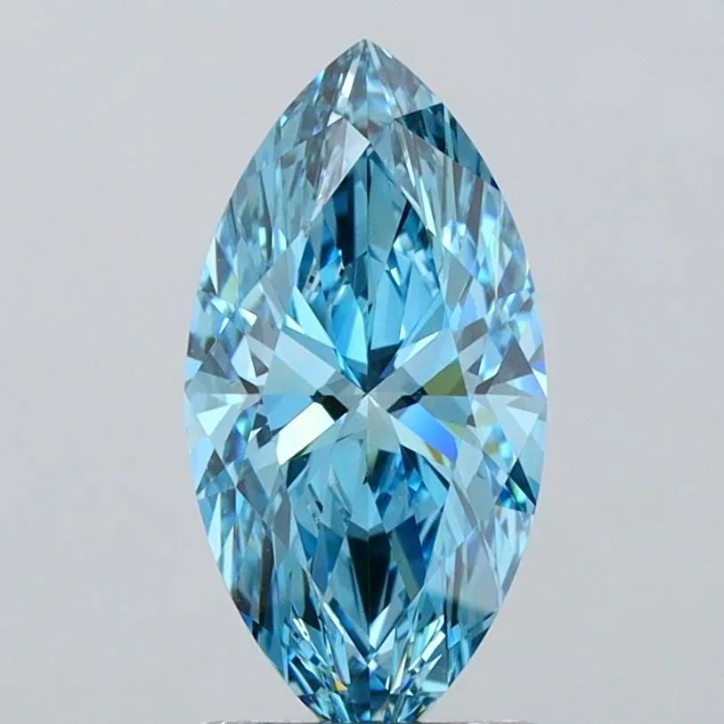 1.79ct MARQUISE Fancy Vivid Blue VS1 Coloured Lab diamond
