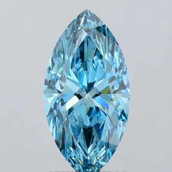 1.79ct MARQUISE Fancy Vivid Blue VS1 Coloured Lab diamond