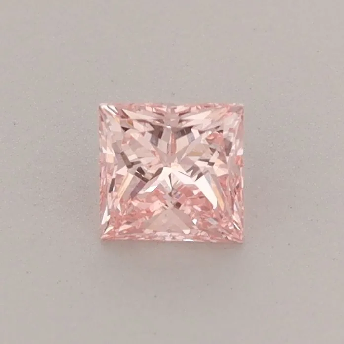 0.40ct PRINCESS Fancy Vivid Pink VS2 Coloured Lab diamond
