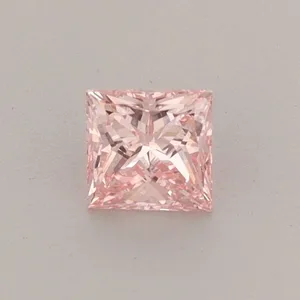 0.4ct PRINCESS Fancy Vivid Pink VS2 Coloured Lab diamond