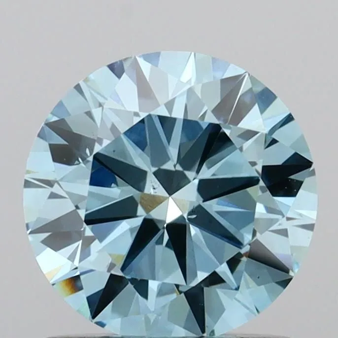 1.00ct ROUND Fancy Vivid Blue SI1 Coloured Lab diamond
