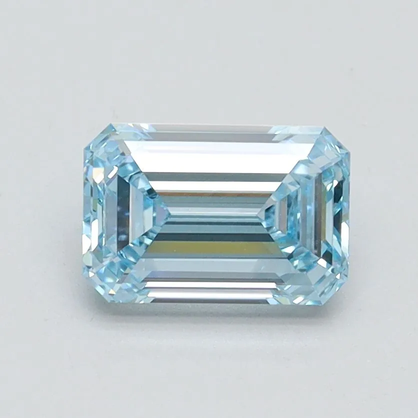 1.13ct EMERALD Fancy Intense Blue VVS2 Coloured Lab diamond