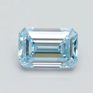 1.13ct EMERALD Fancy Intense Blue VVS2 Coloured Lab diamond