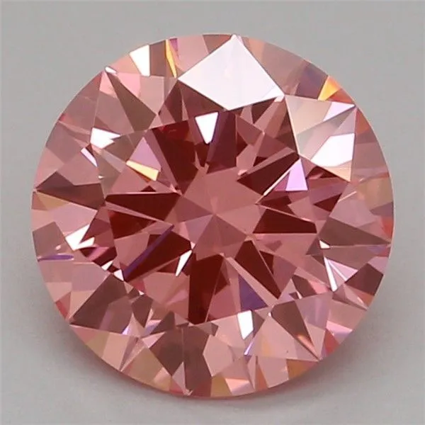 0.98ct ROUND Fancy Vivid Pink VS1 Coloured Lab diamond