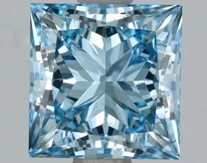 2.55ct PRINCESS Fancy Vivid Blue VS2 Coloured Lab diamond