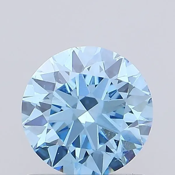 0.81ct ROUND Fancy Vivid Blue SI1 Coloured Lab diamond