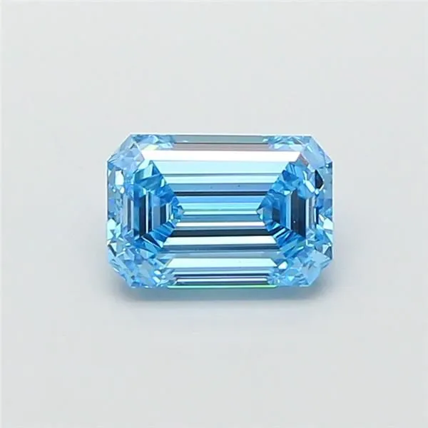 1.79ct EMERALD Fancy Vivid Blue VVS2 Coloured Lab diamond