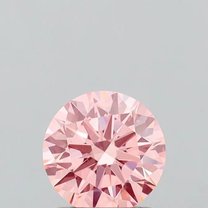 1.00ct ROUND Fancy Intense Pink VS1 Coloured Lab diamond