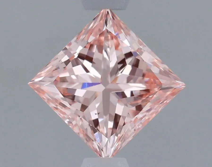 0.95ct PRINCESS Fancy Intense Pink VS1 Coloured Lab diamond