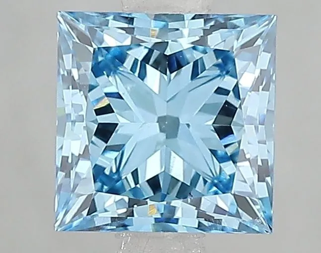 1.59ct PRINCESS Fancy Vivid Blue VS1 Coloured Lab diamond