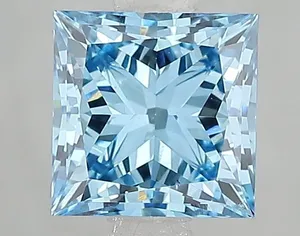 1.59ct PRINCESS Fancy Vivid Blue VS1 Coloured Lab diamond
