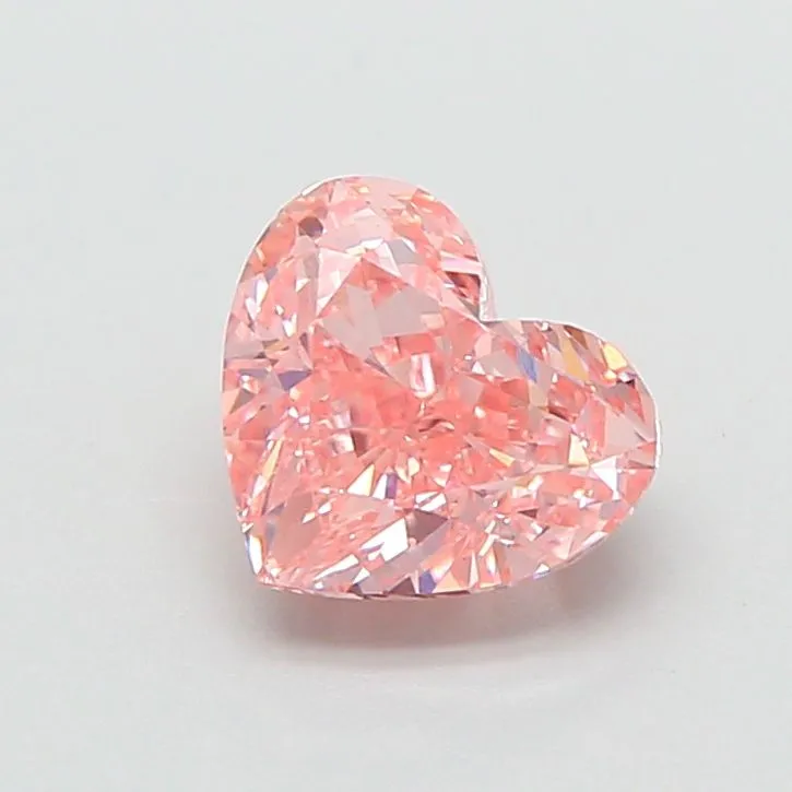 1.61ct HEART Fancy Vivid Pink VS2 Coloured Lab diamond