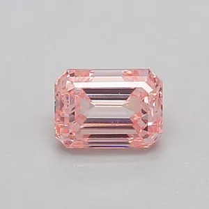 0.5ct EMERALD Fancy Intense Pink VS1 Coloured Lab diamond