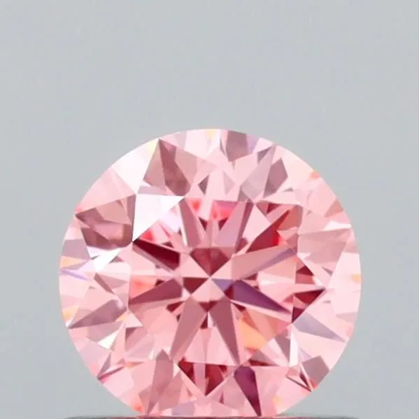 0.62ct ROUND Fancy Vivid Pink VVS1 Coloured Lab diamond
