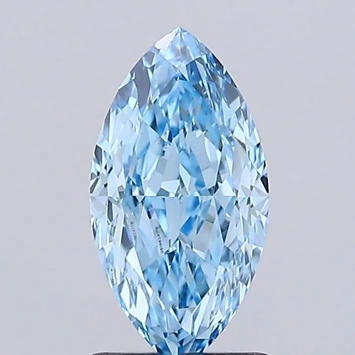 1.66ct MARQUISE Fancy Vivid Blue VVS2 Coloured Lab diamond