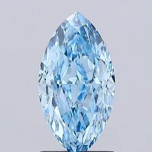 1.66ct MARQUISE Fancy Vivid Blue VVS2 Coloured Lab diamond