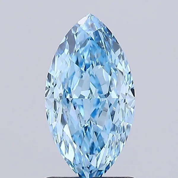 1.66ct MARQUISE Fancy Vivid Blue VVS2 Coloured Lab diamond
