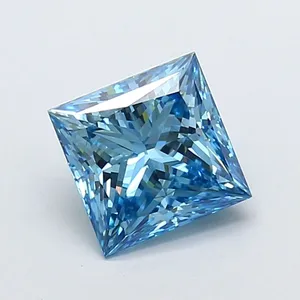 1.78ct PRINCESS Fancy Vivid Blue VS1 Coloured Lab diamond