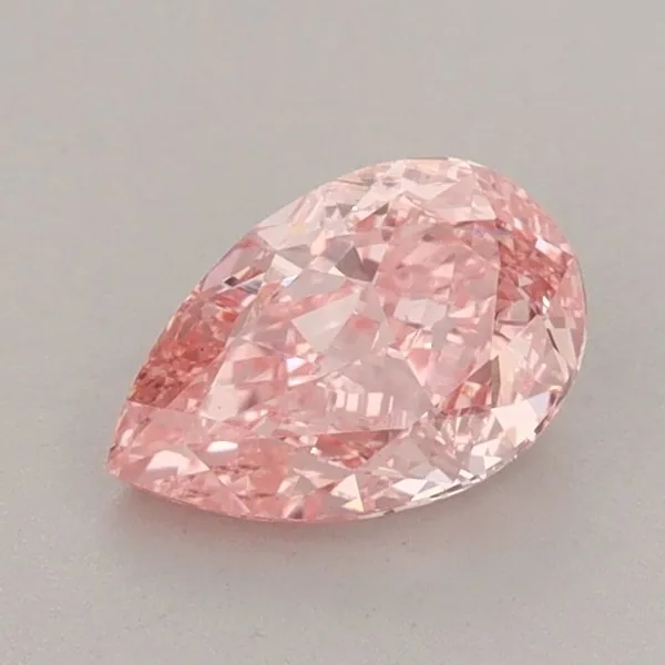 0.89ct PEAR Fancy Vivid Pink VS1 Coloured Lab diamond