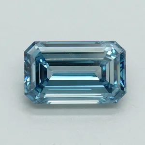 1.03ct EMERALD Fancy Vivid Blue VVS2 Coloured Lab diamond