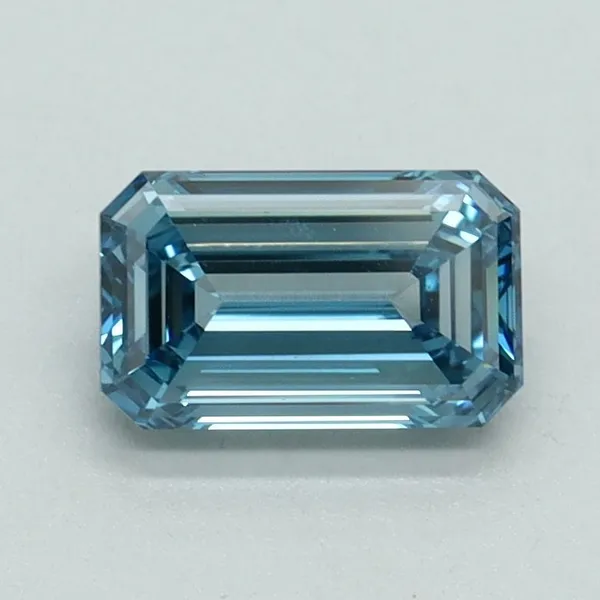1.03ct EMERALD Fancy Vivid Blue VVS2 Coloured Lab diamond