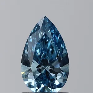 0.93ct PEAR Fancy Vivid Blue VS1 Coloured Lab diamond