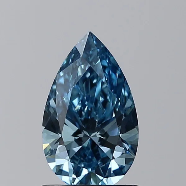 0.93ct PEAR Fancy Vivid Blue VS1 Coloured Lab diamond