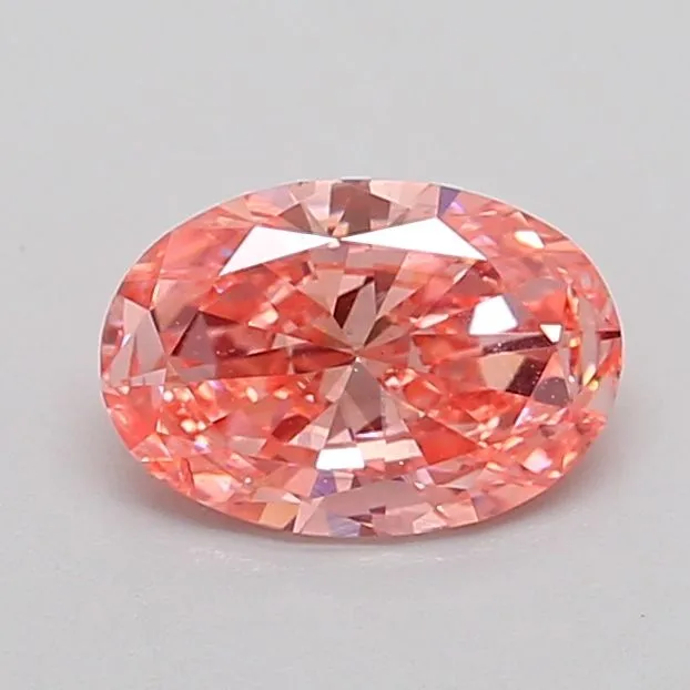 0.84ct OVAL Fancy Vivid Pink SI1 Coloured Lab diamond