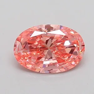 0.84ct OVAL Fancy Vivid Pink SI1 Coloured Lab diamond