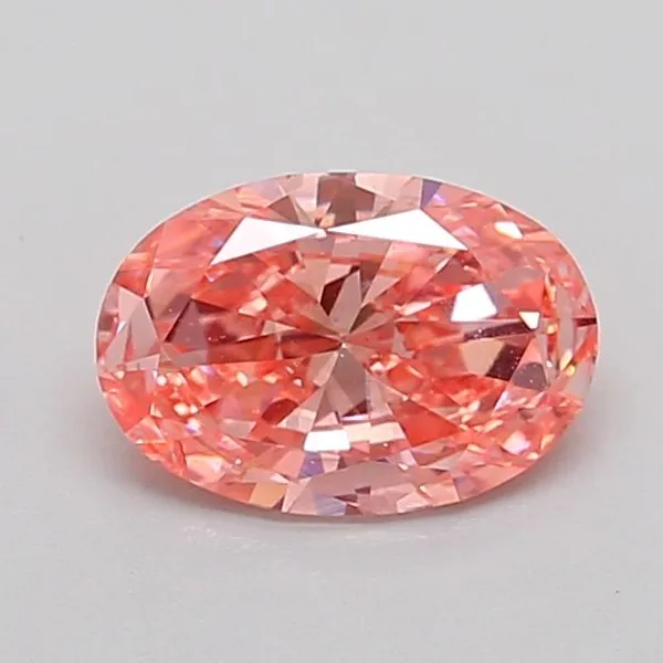 0.84ct OVAL Fancy Vivid Pink SI1 Coloured Lab diamond