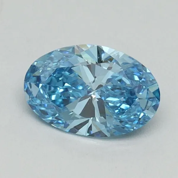 0.65ct OVAL Fancy Vivid Blue VS1 Coloured Lab diamond