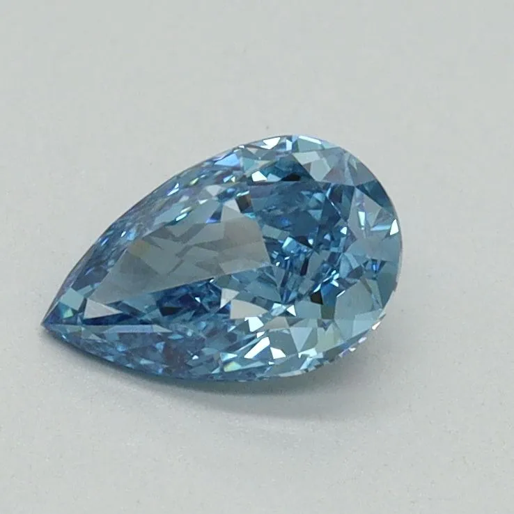 0.66ct PEAR Fancy Vivid Blue VVS2 Coloured Lab diamond