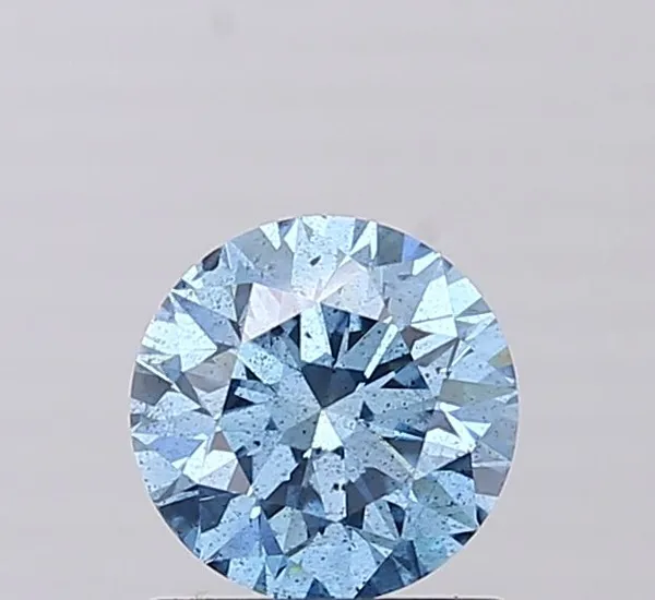 1ct ROUND Fancy Vivid Blue I1 Coloured Lab diamond