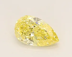 0.7ct PEAR Fancy Intense Yellow VS2 Coloured Lab diamond