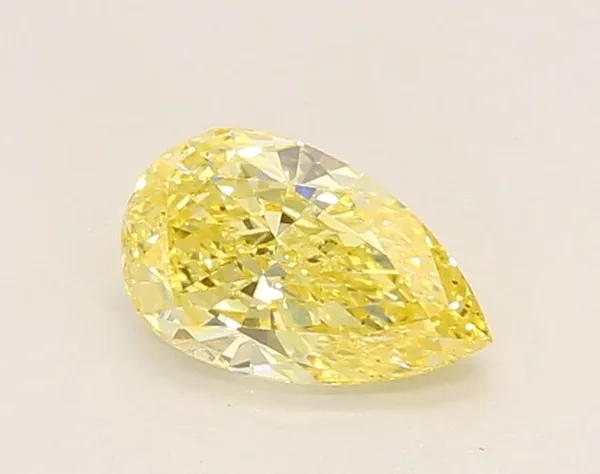0.7ct PEAR Fancy Intense Yellow VS2 Coloured Lab diamond