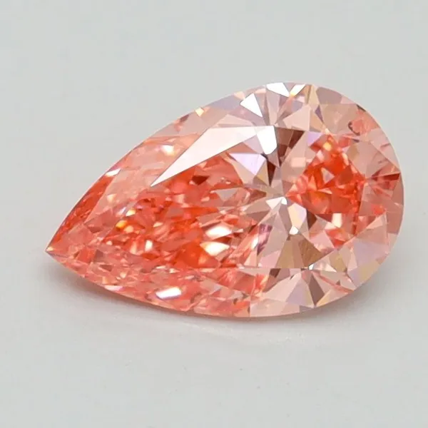 0.7ct PEAR Fancy Vivid Pink SI1 Coloured Lab diamond