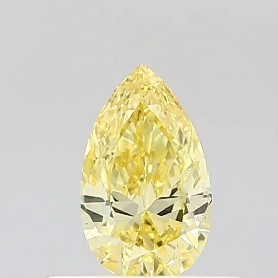 0.39ct PEAR Fancy Vivid Yellow VS1 Coloured Lab diamond