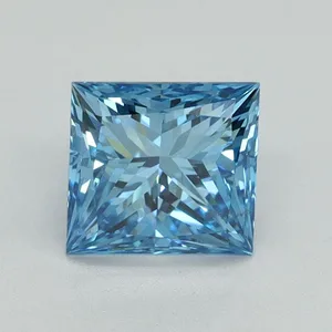 1.52ct PRINCESS Fancy Vivid Blue VS2 Coloured Lab diamond