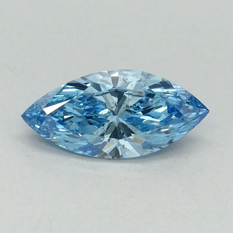 0.45ct MARQUISE Fancy Vivid Blue SI1 Coloured Lab diamond