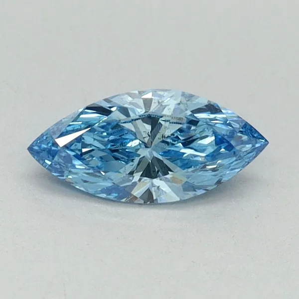 0.45ct MARQUISE Fancy Vivid Blue SI1 Coloured Lab diamond